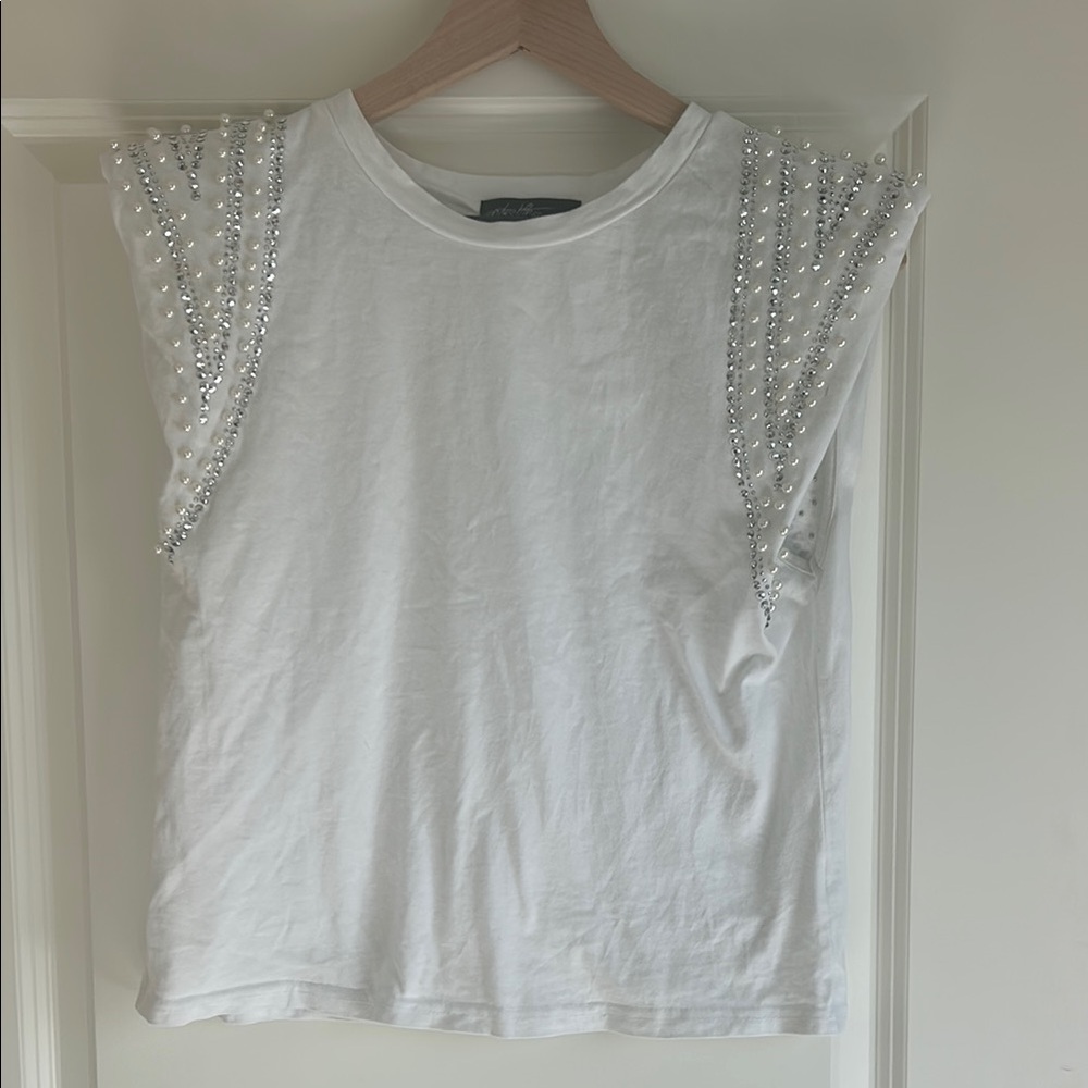 White Embellished Women's Top
